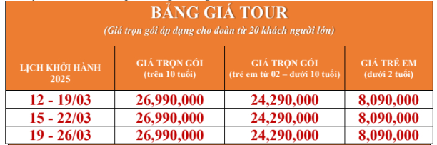 Bảng giá Tour Trung Quốc 7N7Đ: Vũ Hán - Thần Nông Giá - Đập Tam Hiệp - Hoàng Hạc Lâu